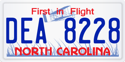 NC license plate DEA8228