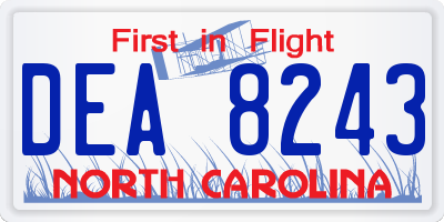 NC license plate DEA8243