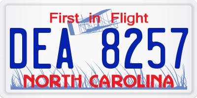 NC license plate DEA8257