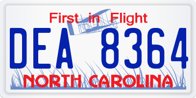 NC license plate DEA8364