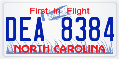 NC license plate DEA8384