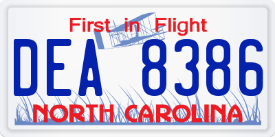 NC license plate DEA8386
