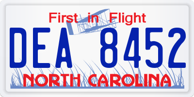 NC license plate DEA8452