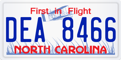 NC license plate DEA8466