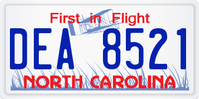 NC license plate DEA8521