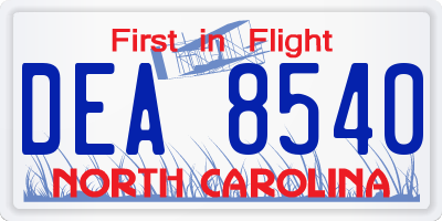NC license plate DEA8540