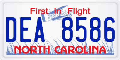 NC license plate DEA8586