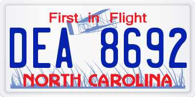 NC license plate DEA8692