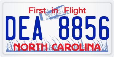 NC license plate DEA8856
