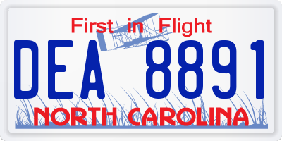 NC license plate DEA8891