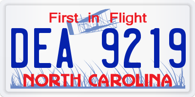 NC license plate DEA9219
