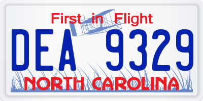 NC license plate DEA9329