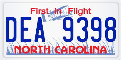NC license plate DEA9398