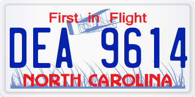 NC license plate DEA9614