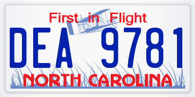 NC license plate DEA9781