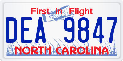 NC license plate DEA9847
