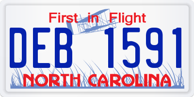NC license plate DEB1591