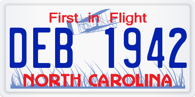NC license plate DEB1942