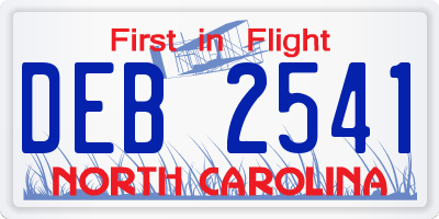 NC license plate DEB2541