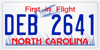 NC license plate DEB2641