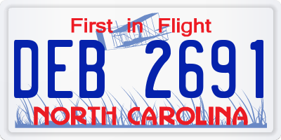 NC license plate DEB2691