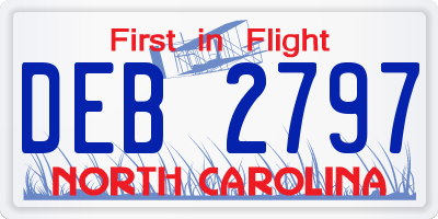 NC license plate DEB2797