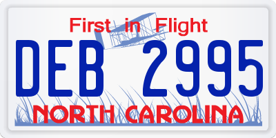 NC license plate DEB2995