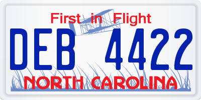 NC license plate DEB4422