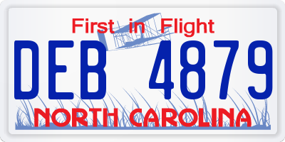 NC license plate DEB4879