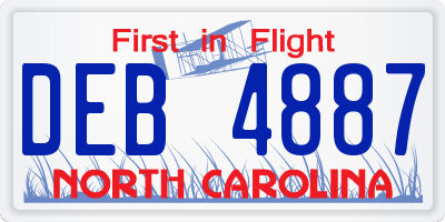 NC license plate DEB4887