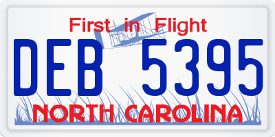 NC license plate DEB5395
