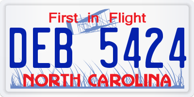 NC license plate DEB5424