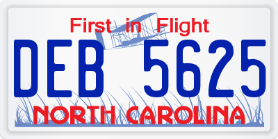 NC license plate DEB5625