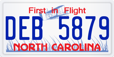 NC license plate DEB5879