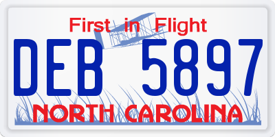 NC license plate DEB5897