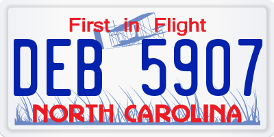 NC license plate DEB5907
