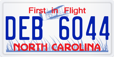 NC license plate DEB6044