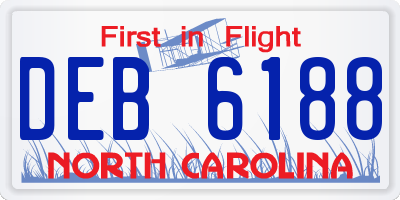 NC license plate DEB6188