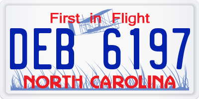 NC license plate DEB6197