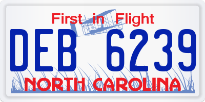 NC license plate DEB6239