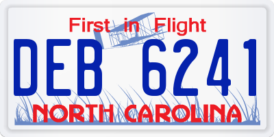 NC license plate DEB6241