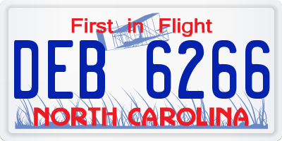 NC license plate DEB6266