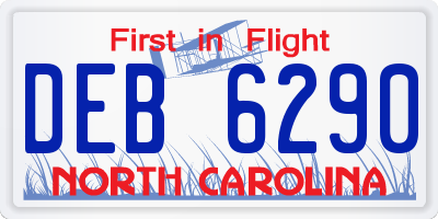 NC license plate DEB6290