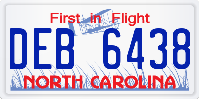NC license plate DEB6438