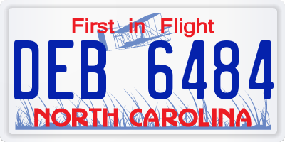 NC license plate DEB6484