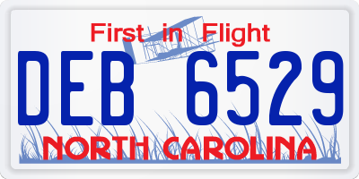 NC license plate DEB6529