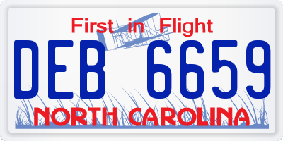 NC license plate DEB6659