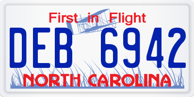 NC license plate DEB6942