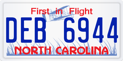 NC license plate DEB6944