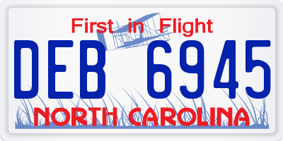 NC license plate DEB6945
